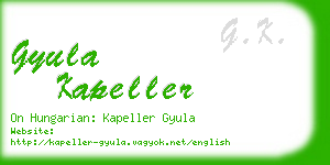 gyula kapeller business card